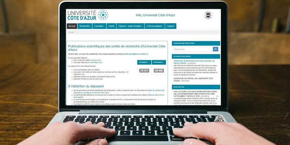 capture d'écran du site de l'université 