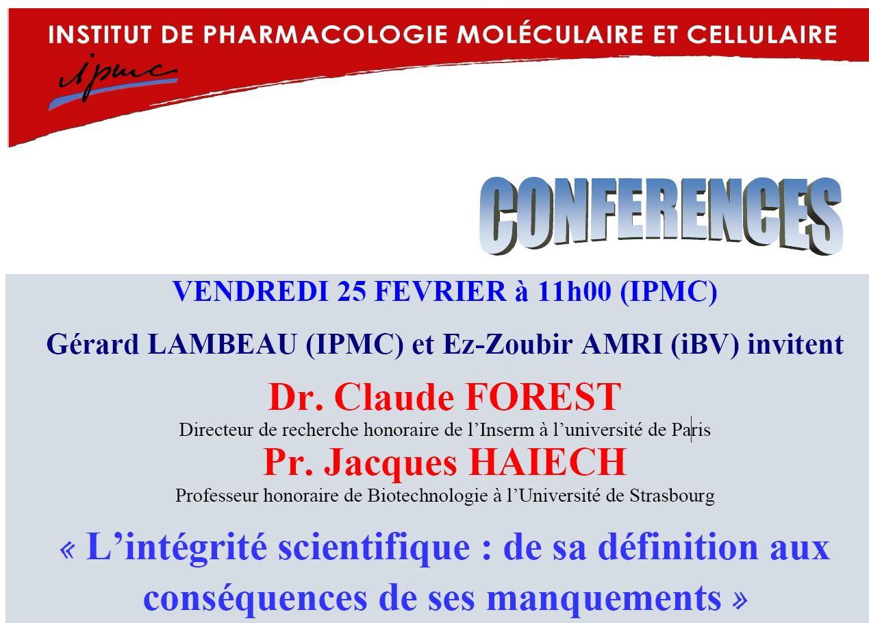 Conference Integrite Scientifique IPMC