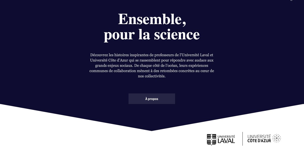 page de site de Université Laval (Québec) et Université Côte d’Azur