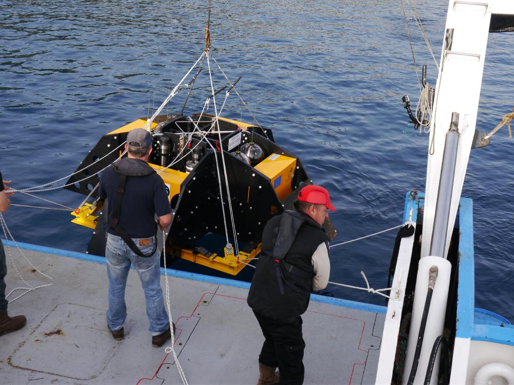 Deployment of an up-to-date ocean bottom seismometer (built in Géoazur) to record offshore earthquakes and measure telluric deformation 