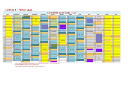 Calendrier Portail LLAC L1 2021-2022 (MàJ)