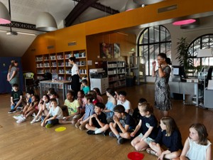 Children listening to instructions for the quiz