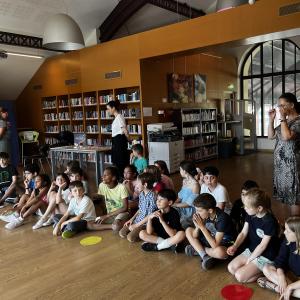 Children listening to instructions for the quiz