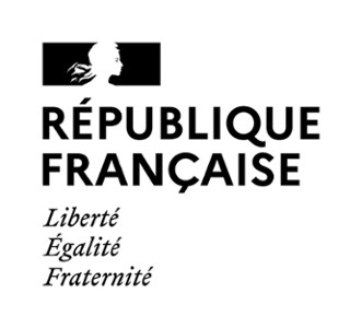 Marianne de la République noir sur fond blanc